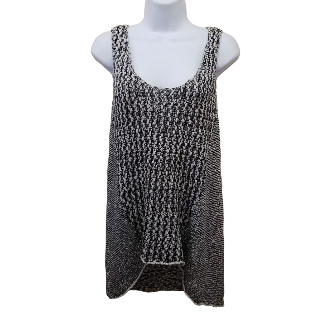 Cabi 488 S Top Sleeveless Tape Yarn Tank Marled Knit Sweater Hi Low Tunic Grunge